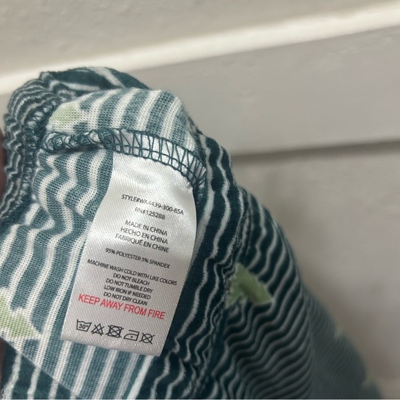 Life is Good Soft Christmas Green Stripe and Tree Print Pajama Joggers NWOT S - Picture 5 of 5